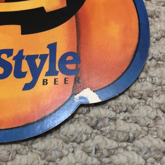Vintage rare Old Style Beer cardboard sign, Halloween pumpkin spider - Picture 16 of 16